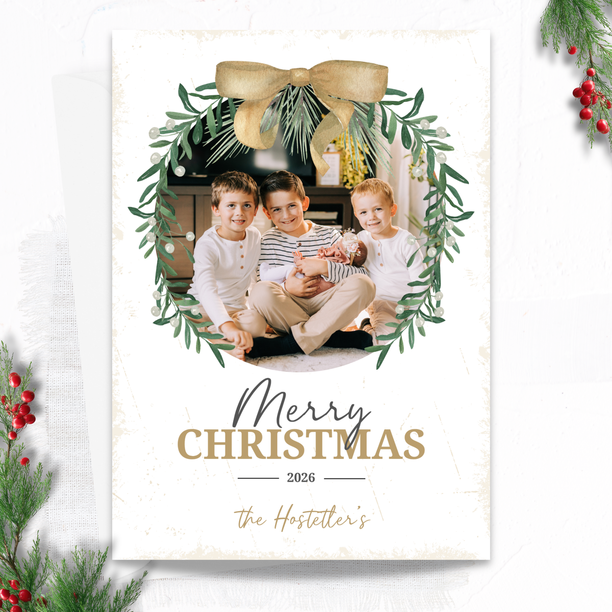 The Evergreen Wreath Custom Christmas Card (Copy)